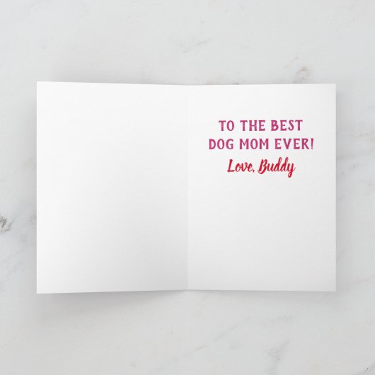 Moederdag Hond Moeder Werelds Beste Ever Dierenfot Kaart (Binnen)