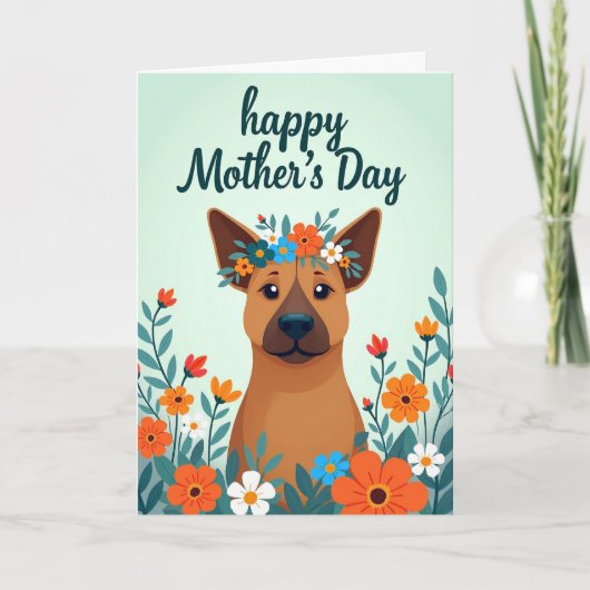 Moederdag Hond Portretkaart Kaart (Voorkant)