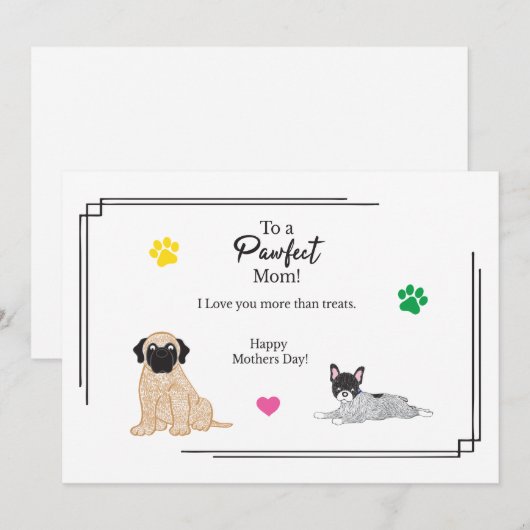 Moederdag honden kaart (Voorkant / Achterkant)