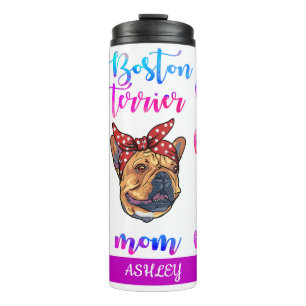 Moederdag Hondenliefhebber van Boston doodsbange M Thermosbeker