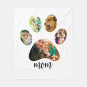 Moederdag Hondenmoeder | 5 Paw Print Fotocollage Fleece Deken (Voorkant)