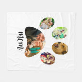 Moederdag Hondenmoeder | 5 Paw Print Fotocollage Fleece Deken (Voorkant (Horizontaal))