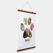 Moederdag Hondenmoeder | 5 Paw Print Fotocollage Hangend Wandkleed (Gebogen)