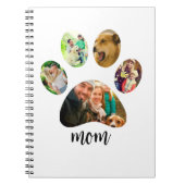 Moederdag Hondenmoeder | 5 Paw Print Fotocollage Notitieboek (Voorkant)