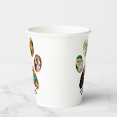 Moederdag Hondenmoeder | 5 Paw Print Fotocollage Papieren Bekers (Rechts)