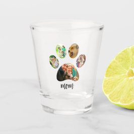 Moederdag Hondenmoeder | 5 Paw Print Fotocollage Shot Glas