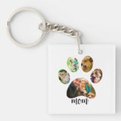 Moederdag Hondenmoeder | 5 Paw Print Fotocollage Sleutelhanger (Voorkant)