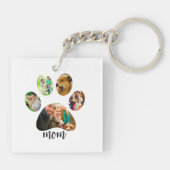 Moederdag Hondenmoeder | 5 Paw Print Fotocollage Sleutelhanger (Achterkant)