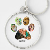 Moederdag Hondenmoeder | 5 Paw Print Fotocollage Sleutelhanger (Voorkant)