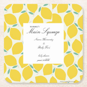 Moederdag Hoofdpers Lemon Citrus Baby Shower Kartonnen Onderzetters