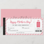 Moederdag Hotel verblijf Cadeaubon Voucher Certifi Kaart (Voorkant / Achterkant)