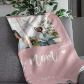 Moederdag hou van je moeder foto collage roze fleece deken
