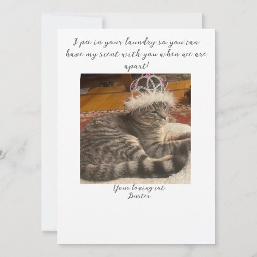 Moederdag houdt van een slechte kat op maat kaart (Achterkant)