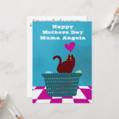 Moederdag houdt van een slechte kat op maat kaart (Voorkant / Achterkant in situ)