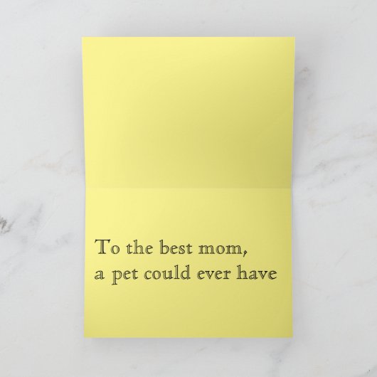 Moederdag huisdier groet kaart (Binnen)