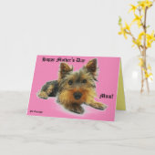 Moederdag huisdier groet kaart (Gele Bloem)