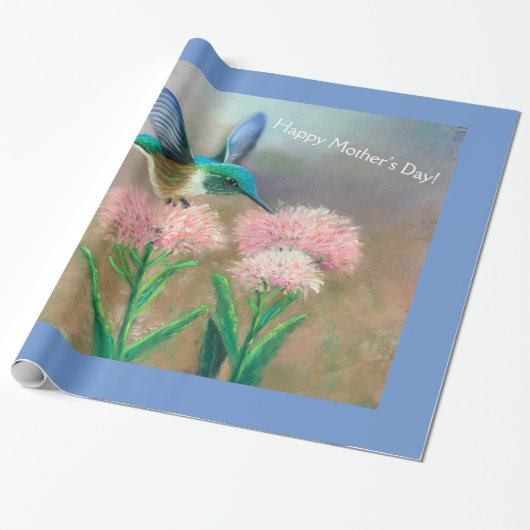 Moederdag Hummingbird Gift Wrap Cadeaupapier (Uitgerold)