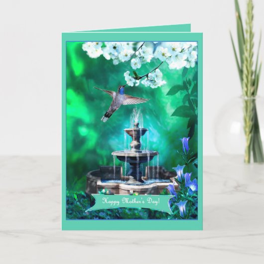 Moederdag Hummingbird in Sacred Garden Kaart (Voorkant)