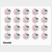 Moederdag Hummingbird Pink Mint Floral Gift Ronde Sticker (Vel)