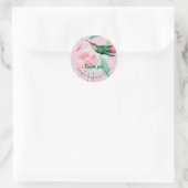 Moederdag Hummingbird Pink Mint Floral Gift Ronde Sticker (Tas)