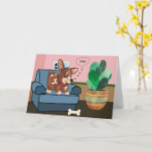 Moederdag Humorische Kaart van Corgi Dog (Gele Bloem)