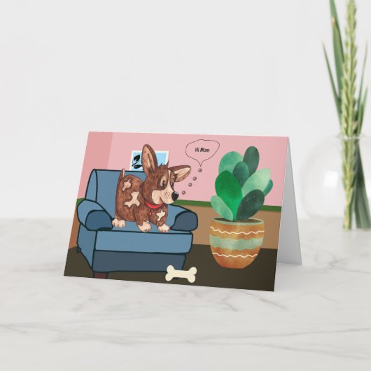 Moederdag Humorische Kaart van Corgi Dog (Voorkant)