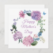 Moederdag Hydrangea Elegant Floral Feestdagenkaart (Voorkant / Achterkant)