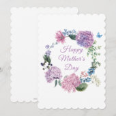 Moederdag Hydrangea Elegant Floral Feestdagenkaart (Voorkant / Achterkant)