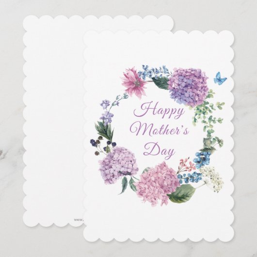 Moederdag Hydrangea Elegant Floral Feestdagenkaart (Voorkant / Achterkant)