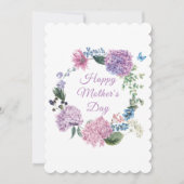 Moederdag Hydrangea Elegant Floral Feestdagenkaart (Voorkant)