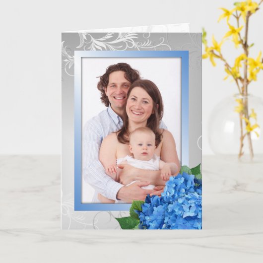 Moederdag Hydrangea fotokaart voor oma Kaart (Gele Bloem)