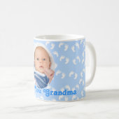 Moederdag "Ik hou van je oma" Blauw en Wit Koffiemok (Voorkant rechts)