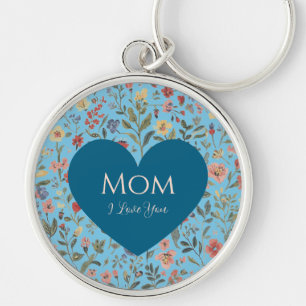 Moederdag,,Ik Hou van Jou,Bloemen Patroon,Liefde H Sleutelhanger