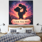 Moederdag Ik Hou van Jou Moeder Canvas Wand Kunst Afdruk (Insitu (Slaapkamer))