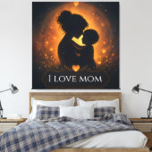 Moederdag Ik Hou van Moeder Canvas Wand Kunst Afdruk (Insitu (Slaapkamer))