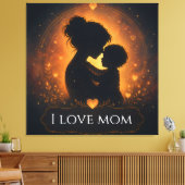 Moederdag Ik Hou van Moeder Canvas Wand Kunst Afdruk (Insitu (Woonkamer))