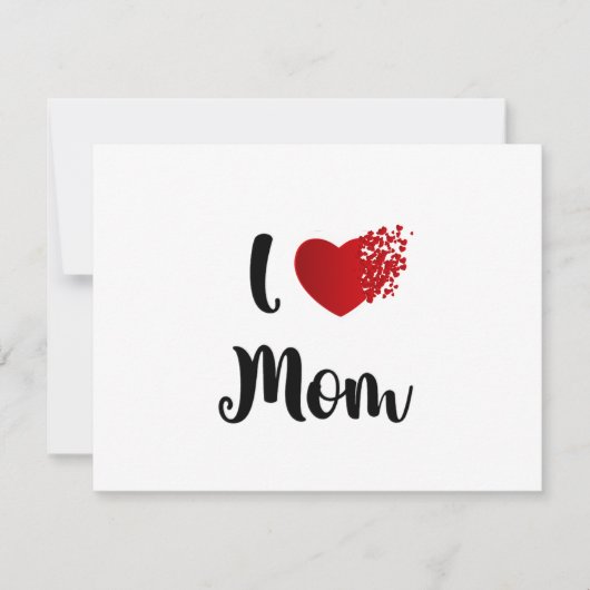 Moederdag Ik hou van Moeder Hart Explosie Cadeau Bedankkaart (Voorkant)