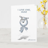 Moederdag: "Ik hou van schapen, mama! Kaart (Gele Bloem)