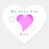 Moederdag illustratie van schattig roze hart sticker (Voorkant)