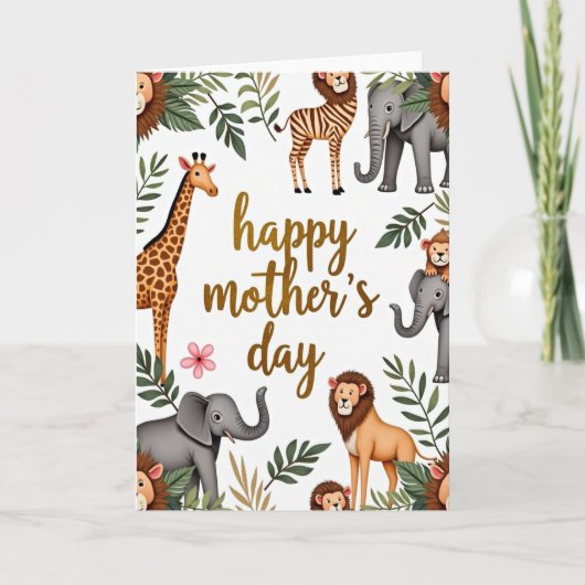 Moederdag Illustratiekaart Jungle Kaart (Voorkant)