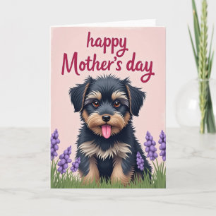 Moederdag Illustratiekaart met Puppyliefde Kaart
