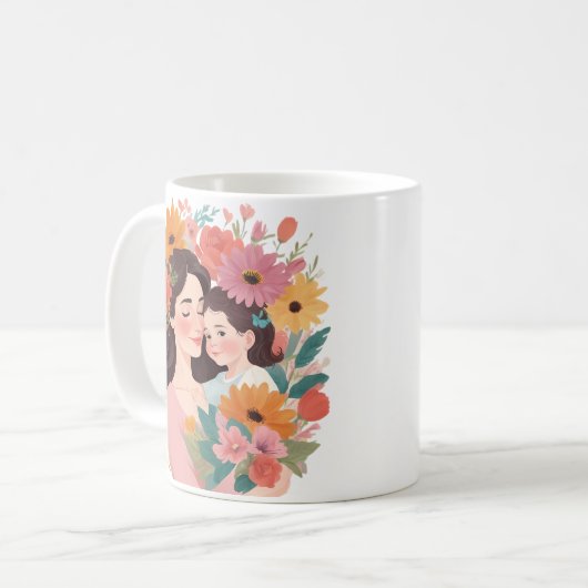 Moederdag Illustrator Koffiemok (Voorkant links)