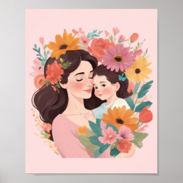 Moederdag Illustrator Poster