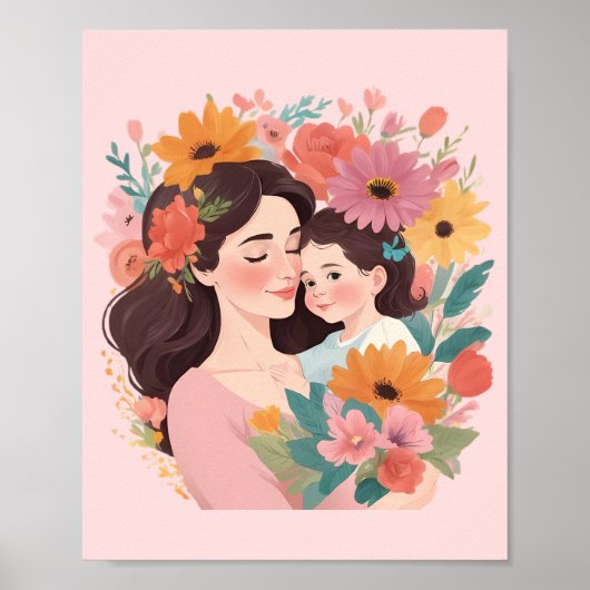 Moederdag Illustrator Poster (Voorkant)