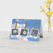 Moederdag in blauwhelm kaart (Gele Bloem)