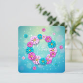 Moederdag in bloemen feestdagenkaart (Staand voorkant)