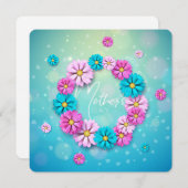 Moederdag in bloemen feestdagenkaart (Voorkant / Achterkant)