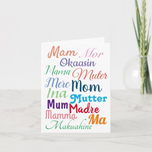 Moederdag in een vreemde taal kaart (Voorkant)
