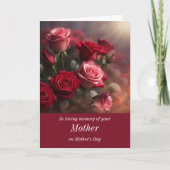 Moederdag in Herdenking van je Moeder Rozen Kaart (Voorkant)
