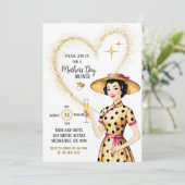 Moederdag Invitation - Aziatische dame met Pet Kaart (Staand voorkant)